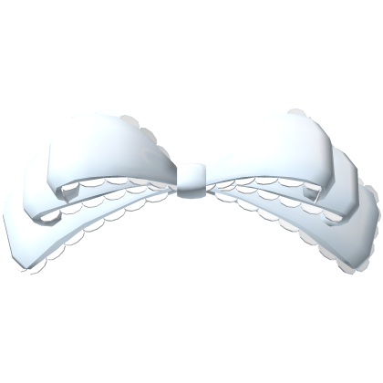 cute ruffled bow in blue Roblox item