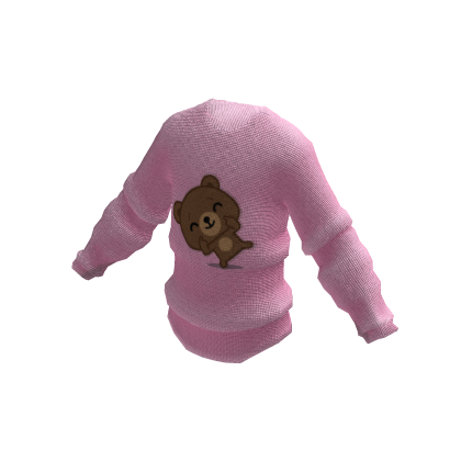 Cozy pink sweater bear thumbnail