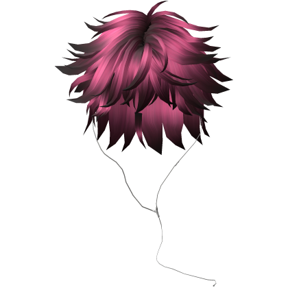 Y2K emo boy with headphones, pink black hair