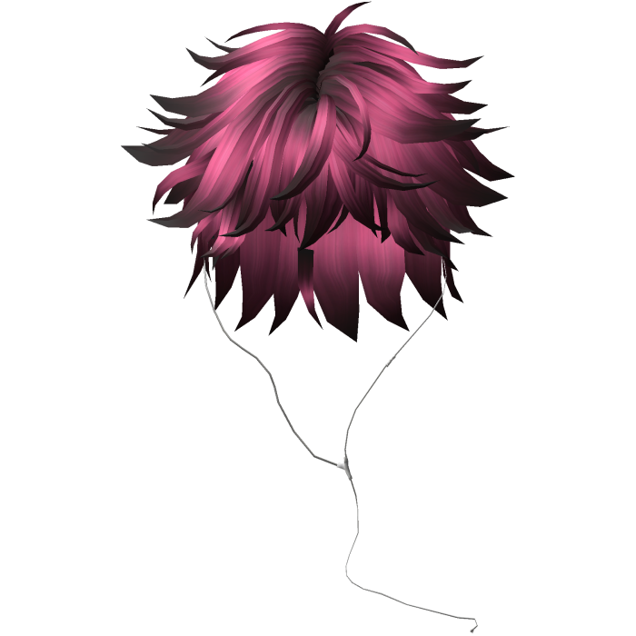 Y2K emo boy with headphones, pink black hair
