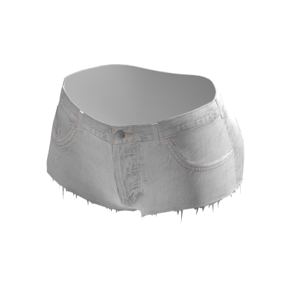 Washed White Denim Shorts