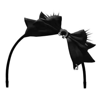 Scene Emo Headband W/ Studded Black Bow