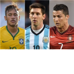 Messi,Neymar Jr,and Cristiano Ronaldo