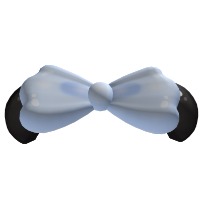 ♡ ┊boba sipping panda ears bow headband (blue) .ᐟ
