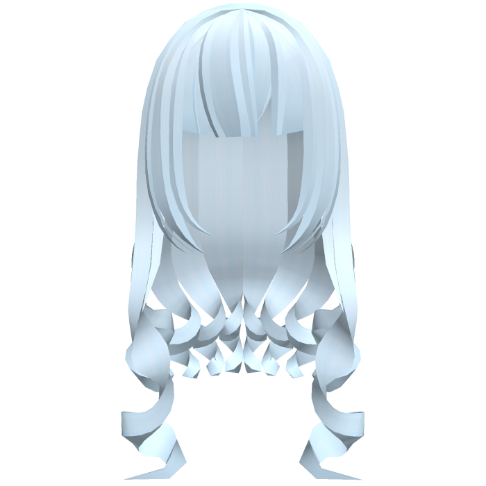 Kawaii Long Curly Doll Hair in Light blue
