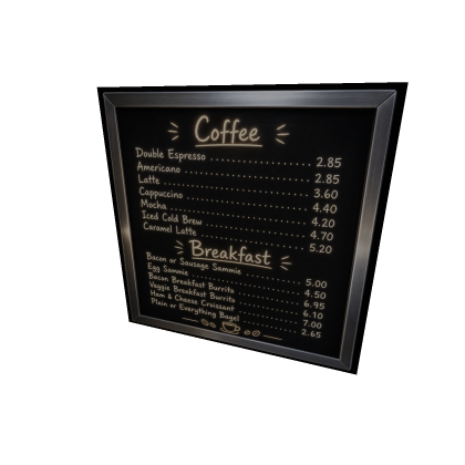 Coffee Shop Menu Board