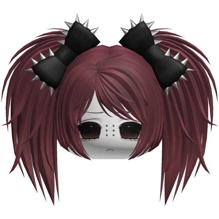 Gothic Moe Vkei Red Messy Pigtails /w Bows