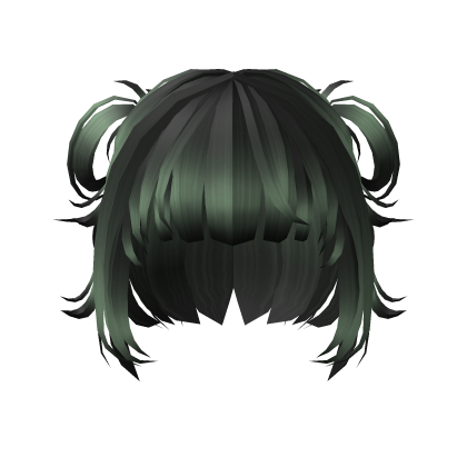 Y2K Half Up Half Down Hair w/ Pigtails (Green) Roblox item