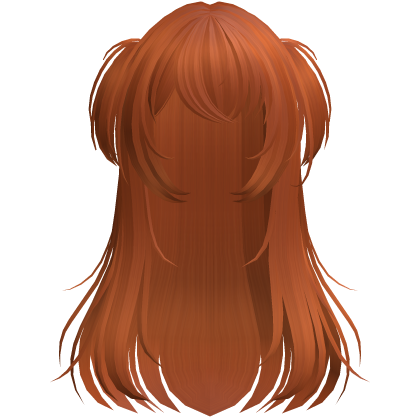shy wispy layered hair w/ pigtails ginger orange