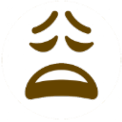 weary emoji, but its a face Roblox decal