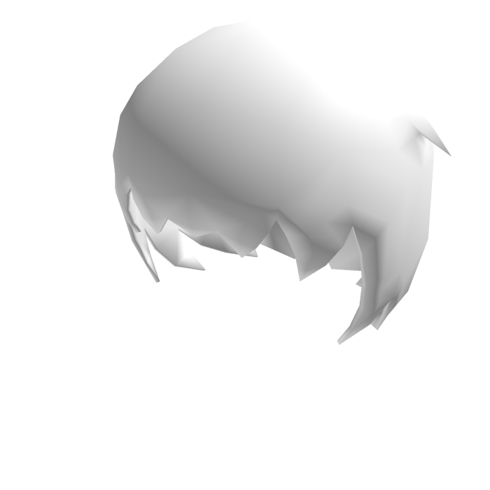 low poly short chibi hair white