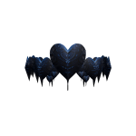 Melted Metal Engraved Blue Hearts Crown