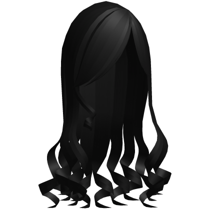adorable curly doll side bang hair black Roblox item