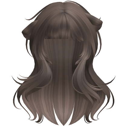 Brown Kawaii Wavy Shy Cat Girl Hair Roblox item