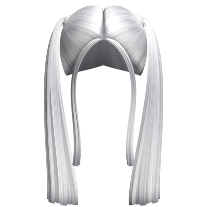 -',ৎ High Long Blunt Pigtails in White