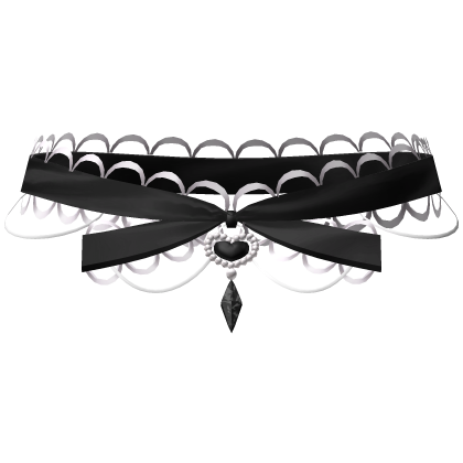 ✧ kawaii black lace heart choker thumbnail