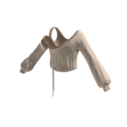 Draped Ruched Crop Top (Cream)