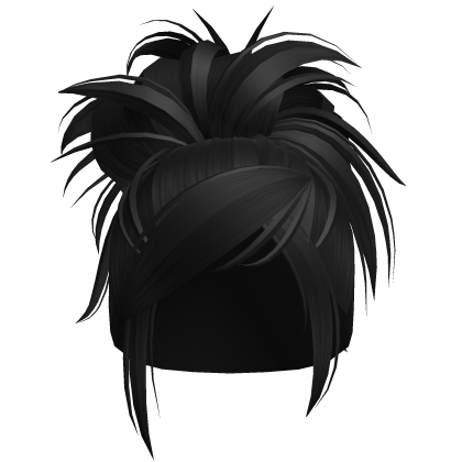 Spikey Fluffy Y2k Bun (Black)
