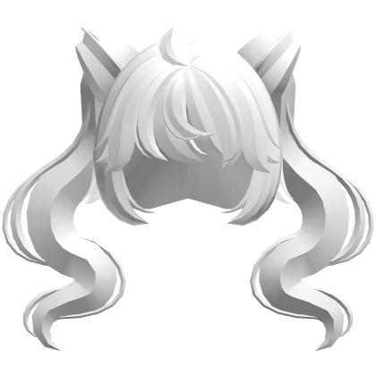 flowy magical girl swirly ponytails white