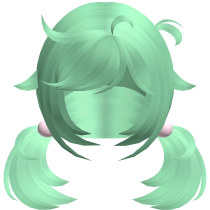 green wispy cute tweencore pigtails