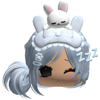 Kawaii Moe Sleepy Cute Bunny Anime Hair Sky Blue