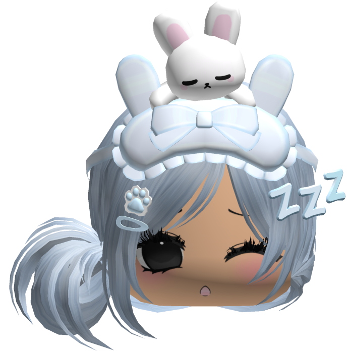 Kawaii Moe Sleepy Cute Bunny Anime Hair Sky Blue