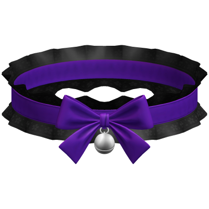 Purple Ruffled Choker Kawaii Bow Bell Collar 3.0