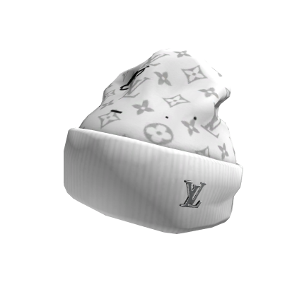 White LV Designer Luxury Beanie Rich