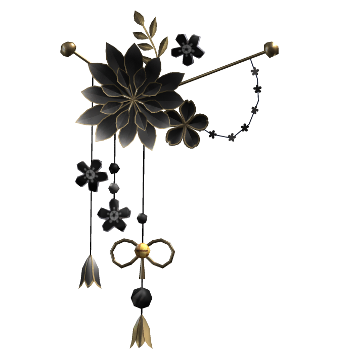 Black & Gold Lotus Japanese Flower Hairclip