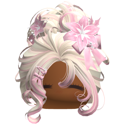 ♡ Christmas Flowery Bun Updo (Pink Beige)