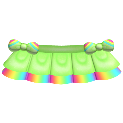 ♡ bright green rainbow tweencore bow skirt Roblox item