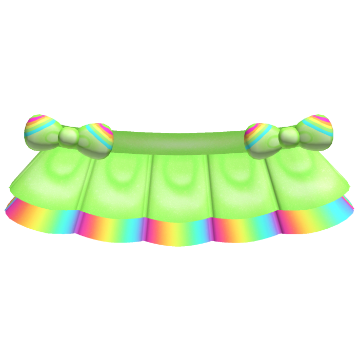 ♡ bright green rainbow tweencore bow skirt