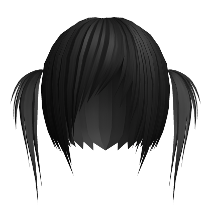  “(ノ _ ╹,, )҂ Black choppy twintails Roblox item