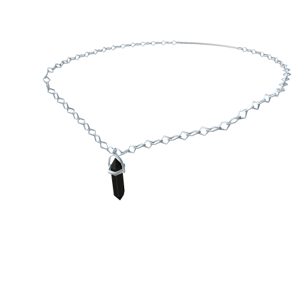 {1.0} Silver Crystal Necklace Onyx