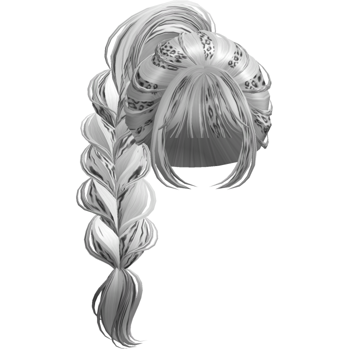 Braided Anime Princess Ponytail Snow Leopard