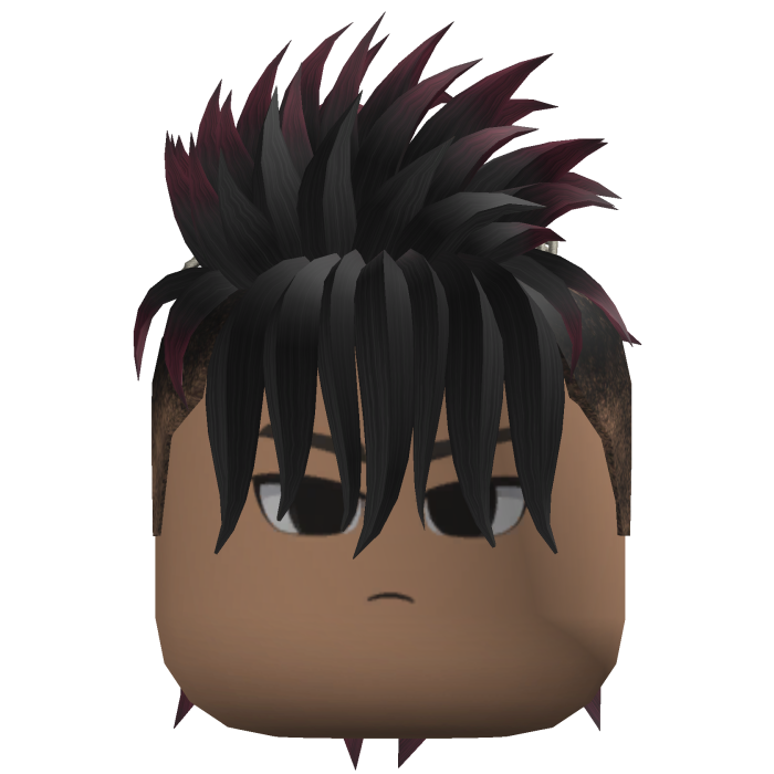 Spiky Mohawk Hair (Black/Crimson)