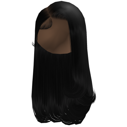 Deep Side Part Curled up Ends [Black]