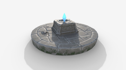 Stylized Arcane Crystal Altar - Magical Shrine Low preview 3