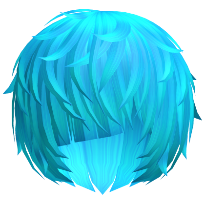 ^,…,^ neon blue messy vkei anime emo moe hair 