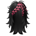 Black Pink Scene Emo Messy Large Hair