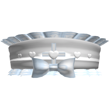 cute white baby blue nurse doll ruffled bow hat ♡ Roblox item