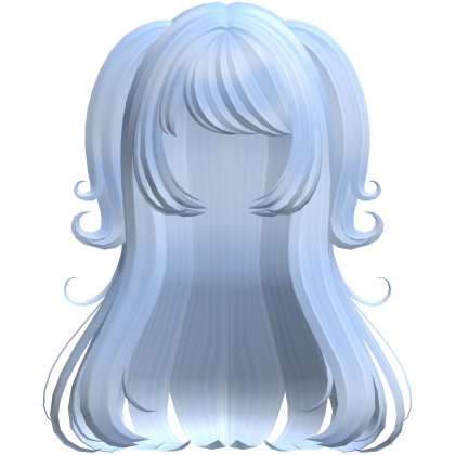 Long Flowy Blue Hair with Swirly Pigtails Roblox item