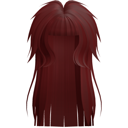 Long Emo Red Messy Shaggy Hime Hair