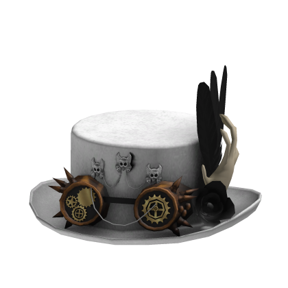 Steampunk Gear Top Hat Emo White Roblox item