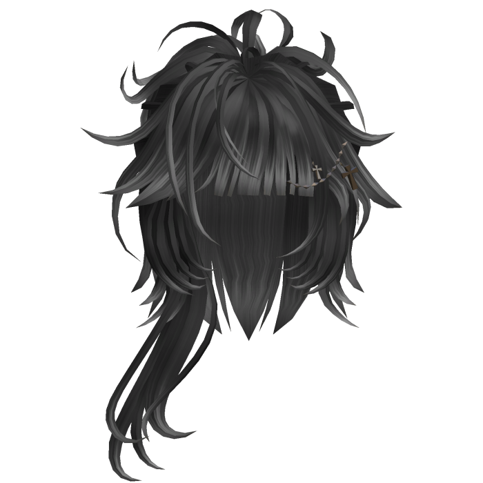 Asymmetric Shag Hair - Dark Grey