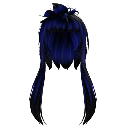 y2k dark blue messy shaggy short bob Roblox item