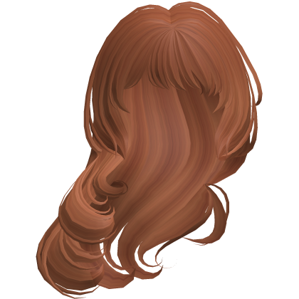 Elegant Side-Swept Windy Orange Hair