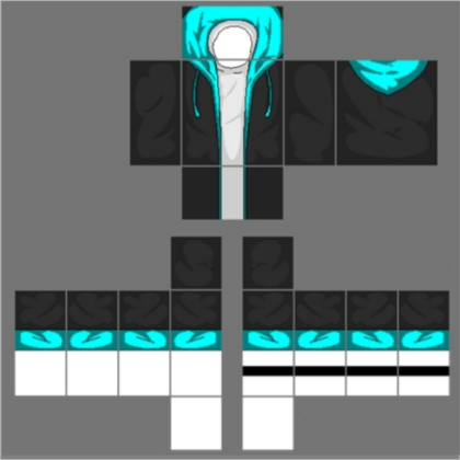 Black Jacket with Super Blue Hoodie Roblox decal