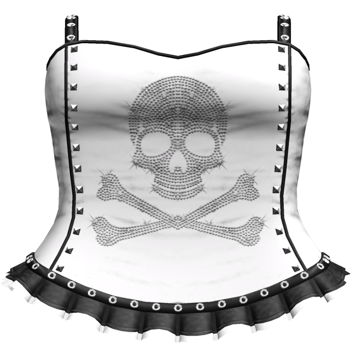 Emo White/Black Rhinestone Skull Dress