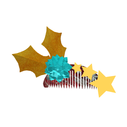 Blue Crystal Cluster and Star Hair Ornament Roblox item